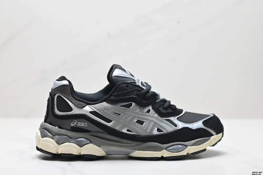 ASICS GEL-NYC 2055 breathable mesh upper with some synthetic leather material. Adopts new 1201A789-103