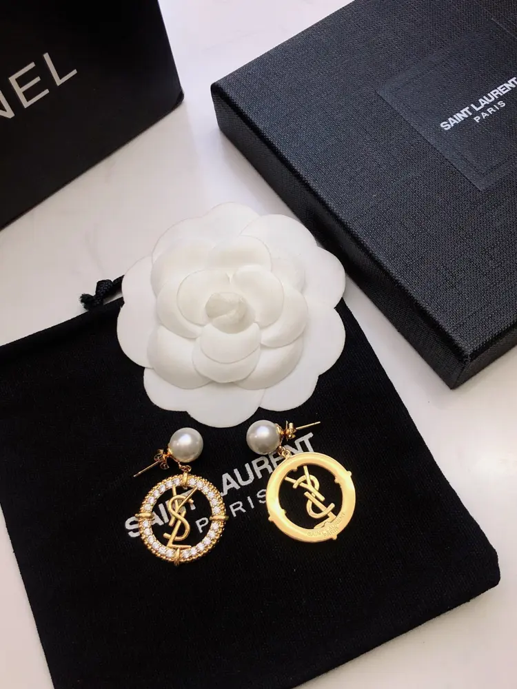Yves Saint Laurent off-white pearl earrings