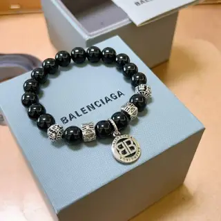 Balenciaga natural tiger eye stone bracelet