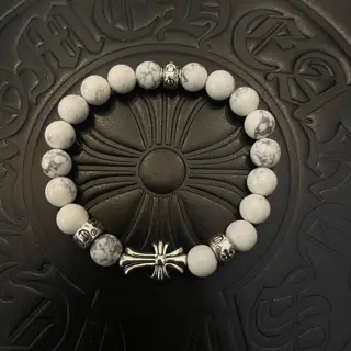 Chrome Hearts classic retro multi-element white turquoise bracelet